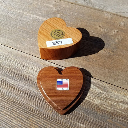 Handmade Wood Box with Redwood Heart Ring Box California Redwood #337 Engagement Ring Box Wedding Proposal