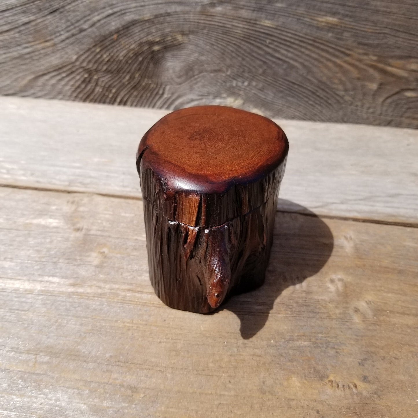 Wood Ring Box Redwood Rustic Handmade California Redwood Jewelry Box Storage Box Token Ashes #467