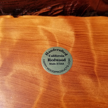 Wood Valet Box Curly Redwood Tree Engraved Rustic Handmade CA Storage #368 Handcrafted Christmas Gift Engagement Gift for Men Jewelry