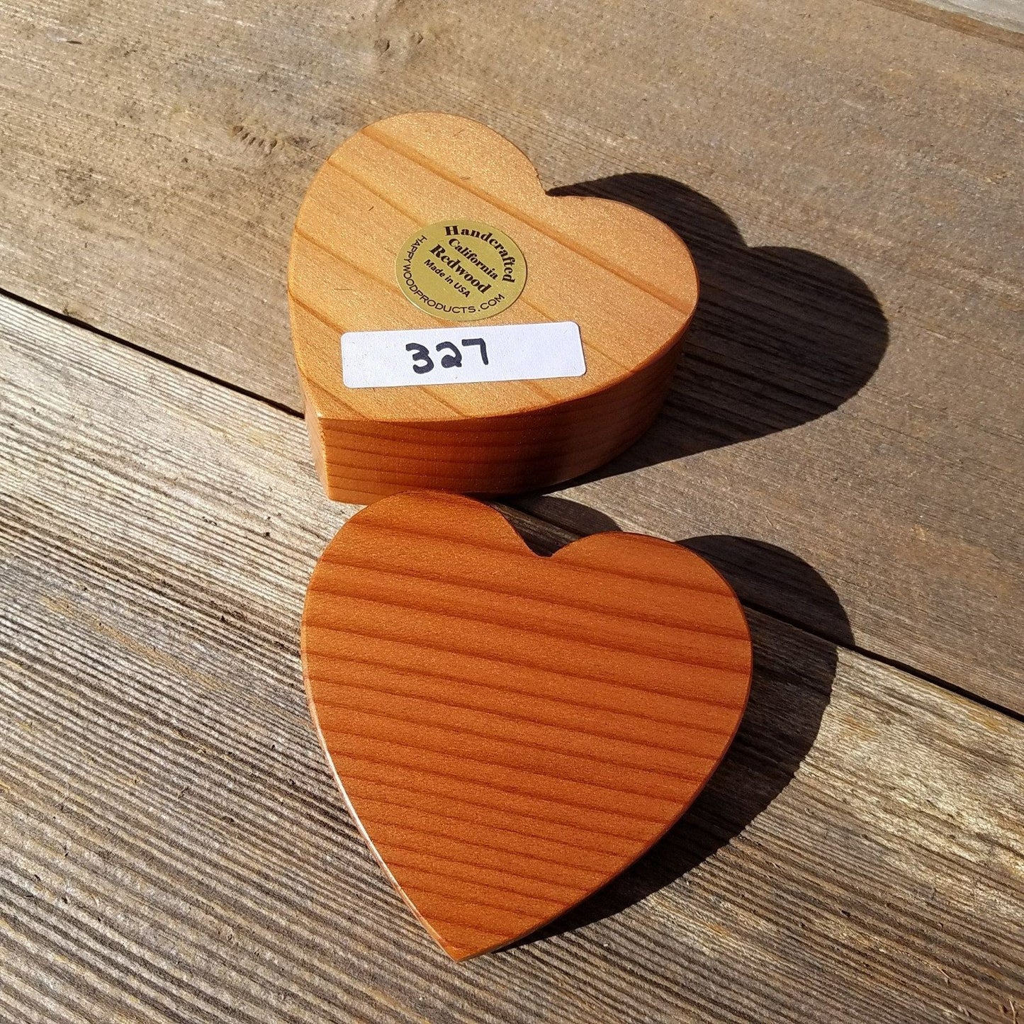 Handmade Wood Box with Redwood Heart Ring Box California Redwood #327 Engagement Ring Box Wedding Proposal