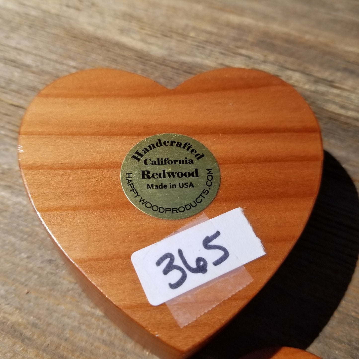 Handmade Wood Box with Redwood Heart Ring Box California Redwood #365 Christmas Gift Anniversary Gift Ideas