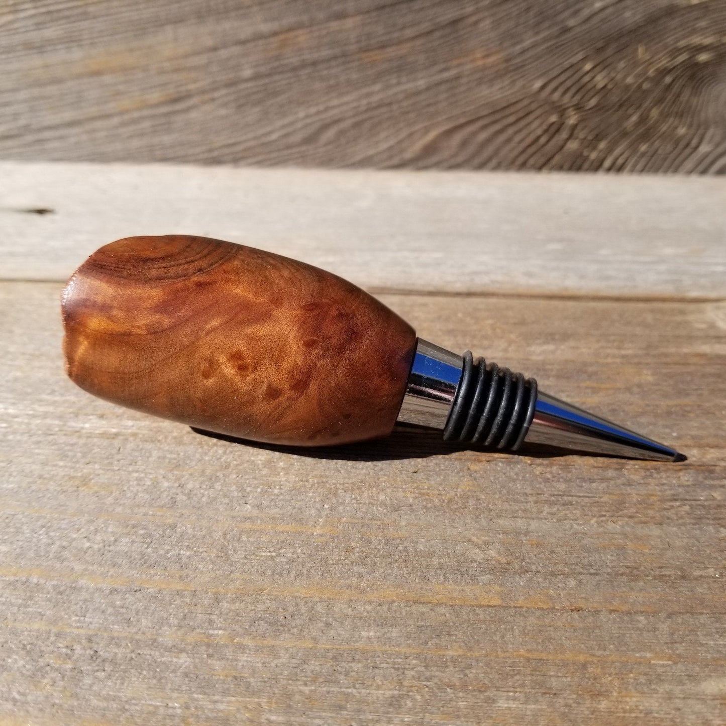 Wood Wine Stopper Redwood Rustic Redwood Burl Handmade #582 Made in USA Bar Accessory Wine Lover Gift Hand Turned Unique One of a Kind