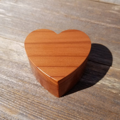 Handmade Wood Box with Redwood Heart Ring Box California Redwood #454 Mothers Day Anniversary Gift Ideas