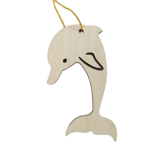 Dolphin Ornament - Handmade Wood Ornament - Dolphin Vertical - Christmas Ornament 2.75 Inch