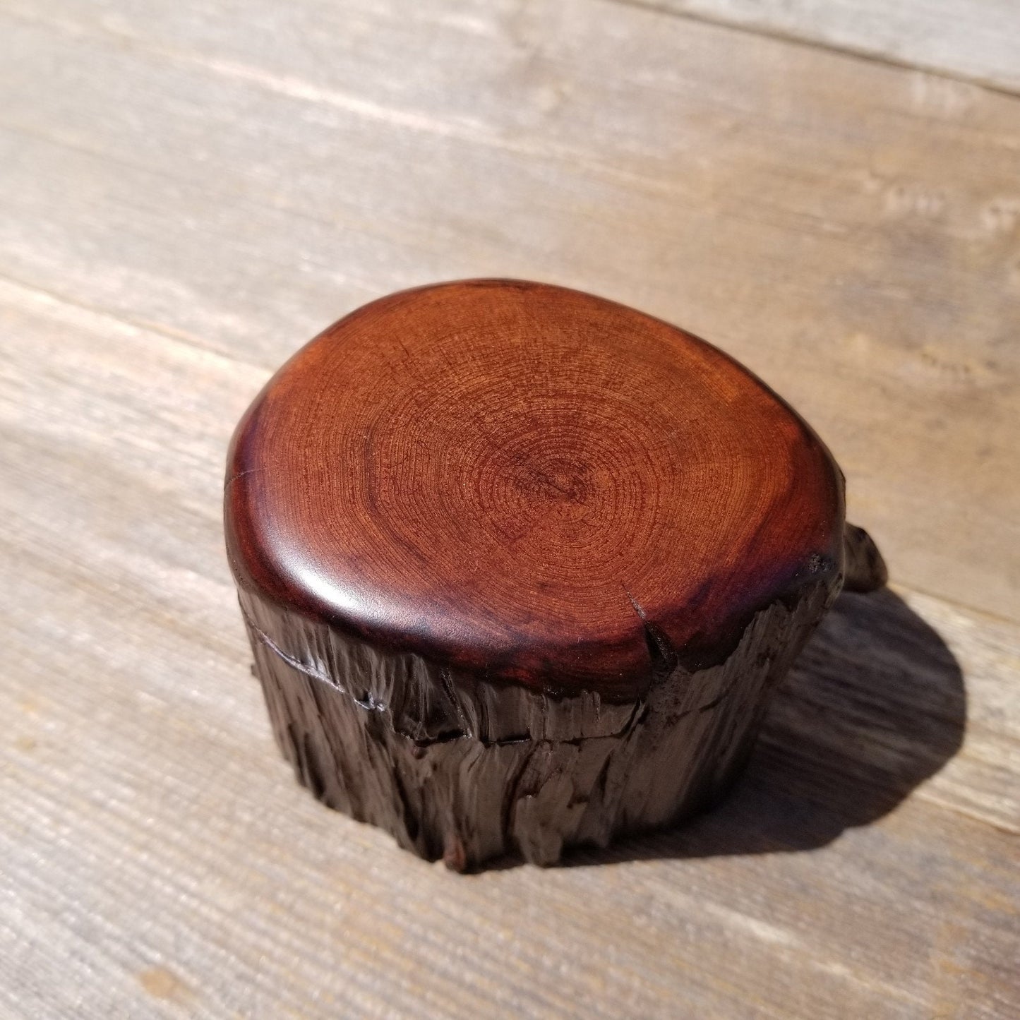 Wood Ring Box Redwood Rustic Handmade California Redwood Jewelry Box Storage Box Token Ashes #467