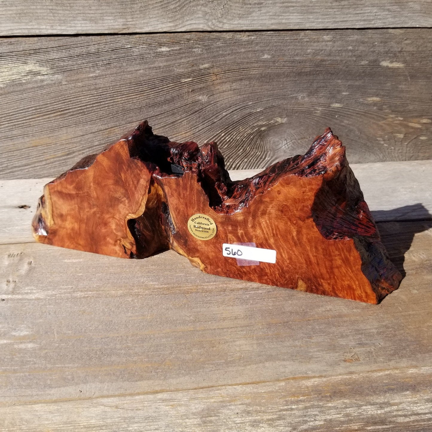 Wood Clock For the Desk or Mantle Handmade California Redwood Burl #560 Table Shelf Birthday Gift Wedding Gift Engagement Gift