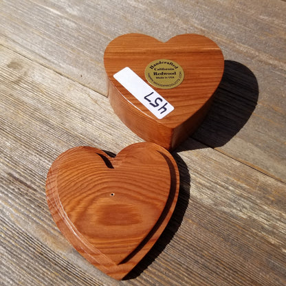 Handmade Wood Box with Redwood Heart Ring Box California Redwood #457 Christmas Gift Anniversary Gift Ideas