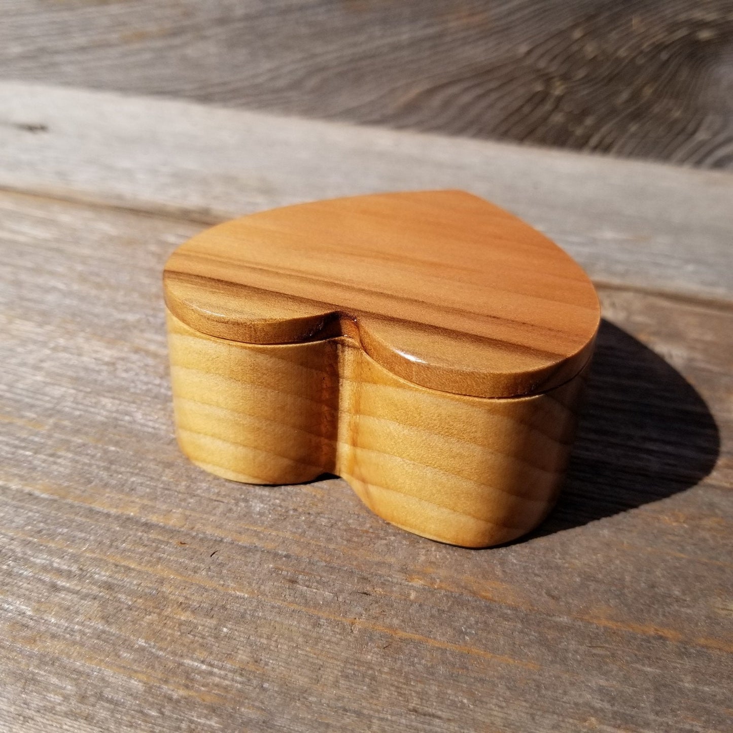 Handmade Wood Box with Redwood Heart Ring Box California Redwood #452 Christmas Gift Anniversary Gift Ideas