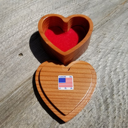 Redwood Heart Wood Box Ring Box Engagement Ring Box #273