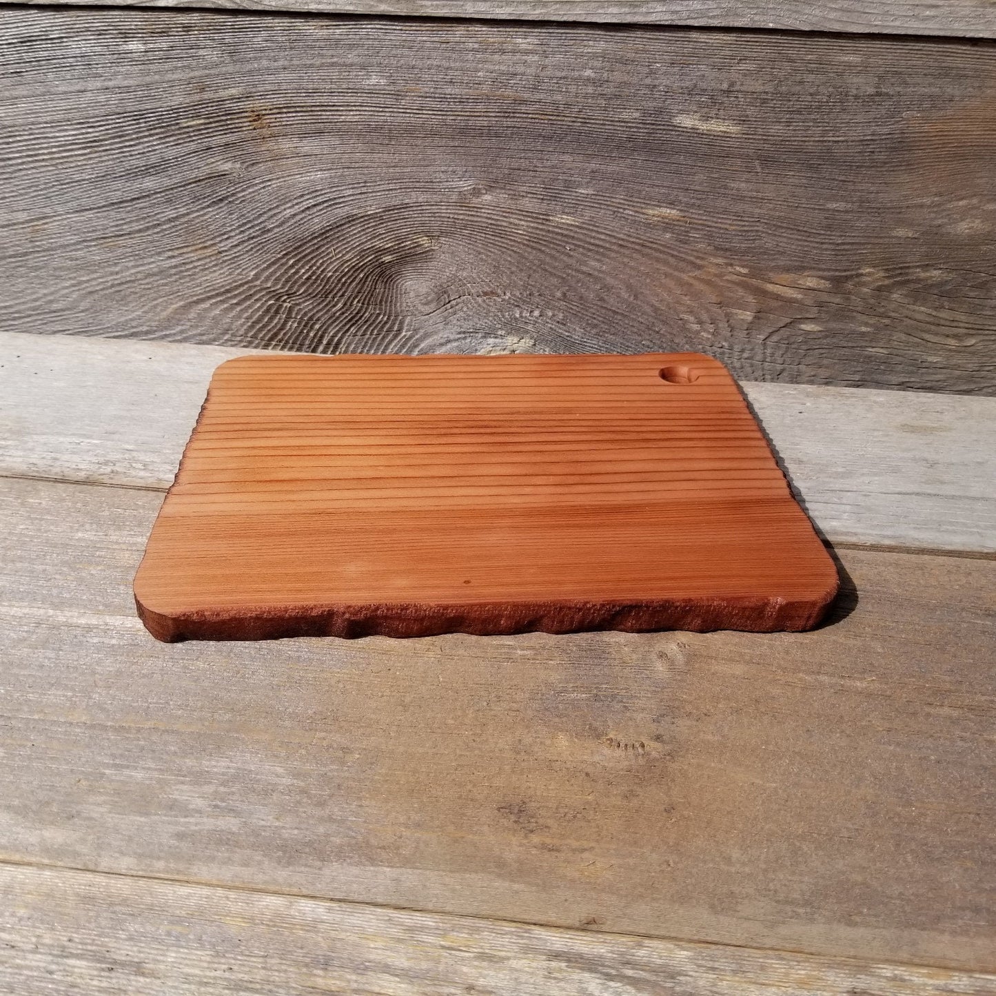 Wood Charcuterie and Cheese Board Small - Rustic California Redwood - 8 x 11 - Serving Platter - Plank - Wood Gift - Platter