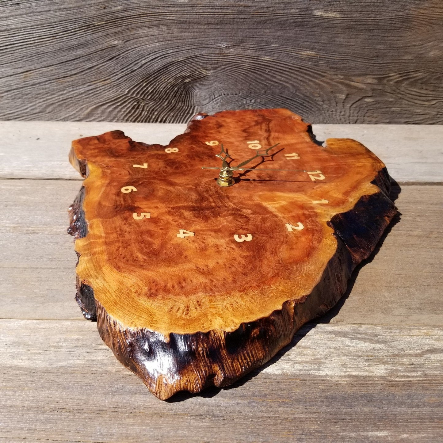 Redwood Clock Burl Wood Wall Hanging #431 Wall Clock Handmade Live Edge Cabin Lodge Rustic Decor California Gift for Him