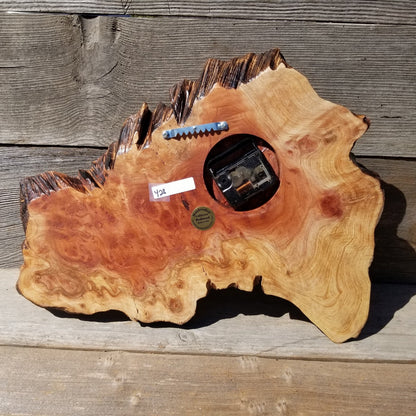 Wood Wall Clock Redwood Clock Handmade Wall Hanging Rustic Wedding Gift Burl Live Edge #428 Anniversary Small Mini