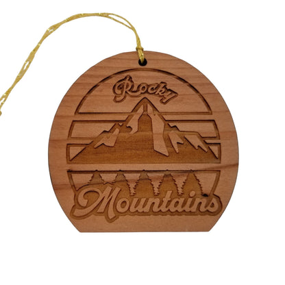 Rocky Mountains Ornament Handmade Wood Ornament Retro Design Rocky Mountain National Park Colorado Souvenir CO Christmas Ornament