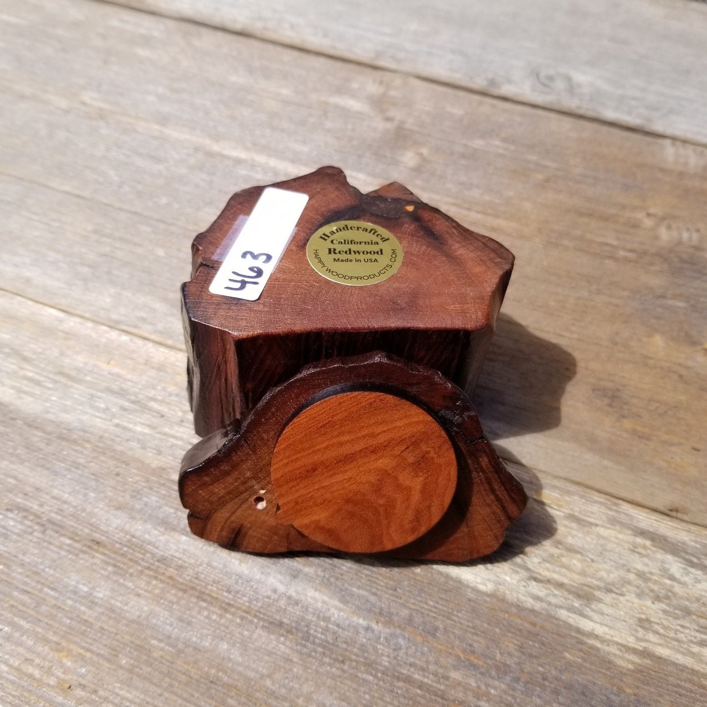 Wood Ring Box Redwood Rustic Handmade California Storage Live Edge Mini #463 Birthday Gift Christmas Gift Mother's Day Gift