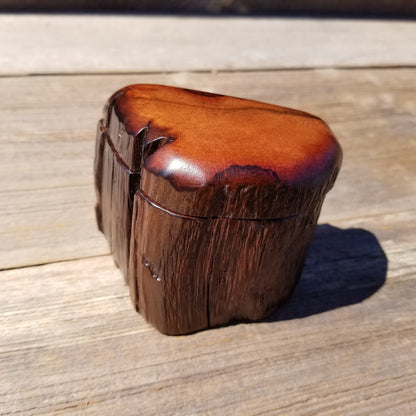 Wood Ring Box Redwood Rustic Handmade California Redwood Jewelry Box Storage Box Token Ashes #375