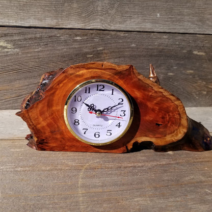 Redwood Wood Clock Redwood Burl Clock Table Shelf Mantle Desk Office #561 Sitting Wood Red Wood Anniversary Gift