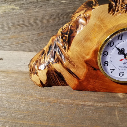 Redwood Wood Clock Redwood Burl Clock Table Shelf Mantle Desk Office #563 2 Tone Sitting Wood 5th Anniversary