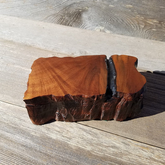 Wood Jewelry Box Rustic Handmade California Redwood Storage Live Edge #335 Birthday Gift Christmas Gift Mother's Day Gift