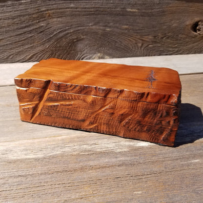 Wood Valet Box Curly Redwood Tree Engraved Rustic Handmade CA Storage #493 Handcrafted Christmas Gift Engagement Gift for Men Jewelry