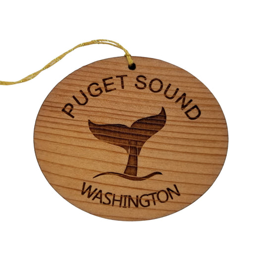 Wholesale Puget Sound Washington Ornament - Wood WA Whale Tail Whale Watching Souvenir