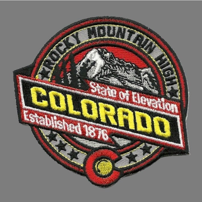 Colorado Patch – CO State of Elevation Rocky Mountain High Travel Patch CO Souvenir Embellishment or Applique 3.25" Souvenir