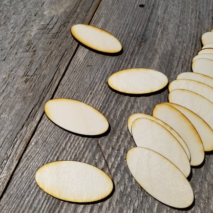 Wood Ovals - 2 Inch Wood Cutout - Lot of 12 - Wood Blanks - Craft Projects - DIY - Make Your Own Wood Craft Unfinished