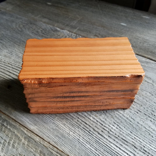 Wood Jewelry Box Burl Redwood Rustic Handmade California Storage Live Edge #400 Birthday Gift Christmas Present 4 x 6 Box