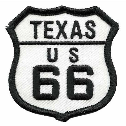 Texas Patch - Route 66 – Iron On US Road Sign Travel Patch – TX Souvenir 2.5"