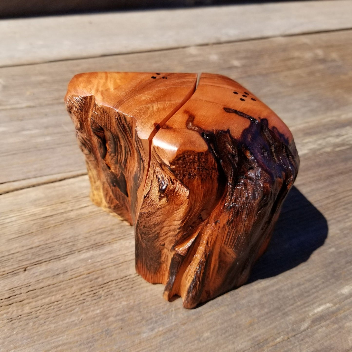 Redwood Rustic Salt and Pepper Shakers Set Handmade Anniversary Wedding #386 Housewarming Christmas California Wood