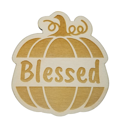 Thanksgiving Place Card Set of 4 - Thanksgiving Place Setting - Thanksgiving Table Decor - Blessed Pumpkin Place Holder