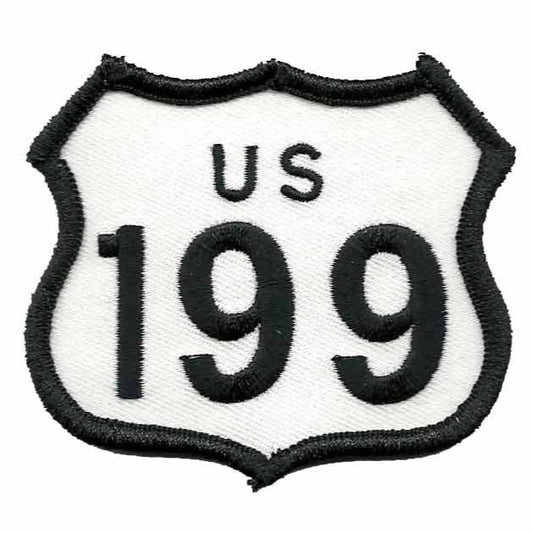 US 199 Highway Sign Patch Iron On Souvenir Road California Oregon Hwy Travel Badge