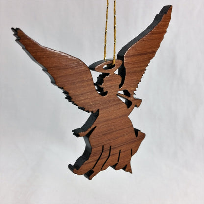 Angel Christmas Ornament California Redwoods Laser Cut Handmade Wood Ornament Made in USA