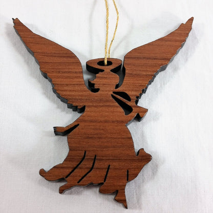 Angel Christmas Ornament California Redwoods Laser Cut Handmade Wood Ornament Made in USA