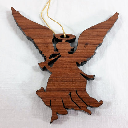 Angel Christmas Ornament California Redwoods Laser Cut Handmade Wood Ornament Made in USA