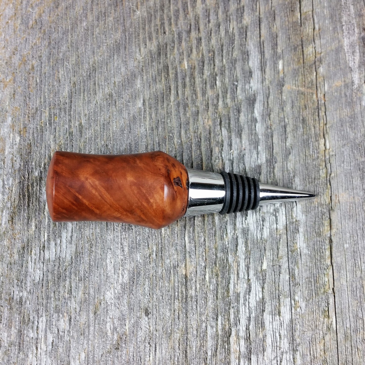 Wine Stopper Redwood Burl Hand Turned Handmade Smooth Top 1006E Bottle Cork