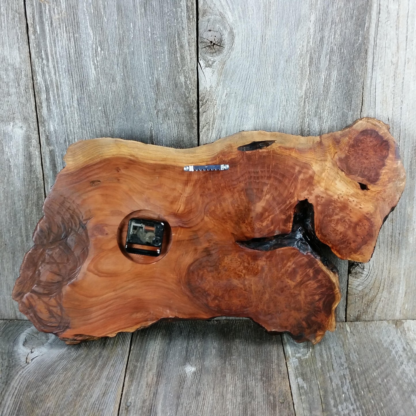 Wood Wall Clock Redwood Burl Handmade Rustic #10