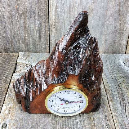 Redwood Burl Clock Table Shelf Mantle Desk Office Gifts for Men Sitting Wood #H