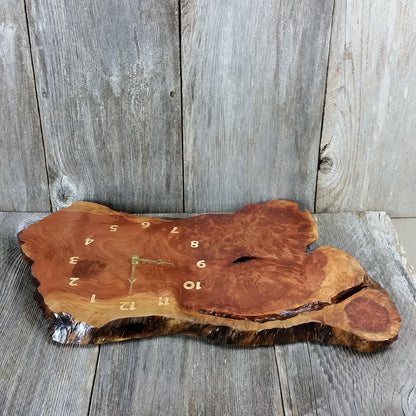 Wood Wall Clock Redwood Burl Handmade Rustic #10