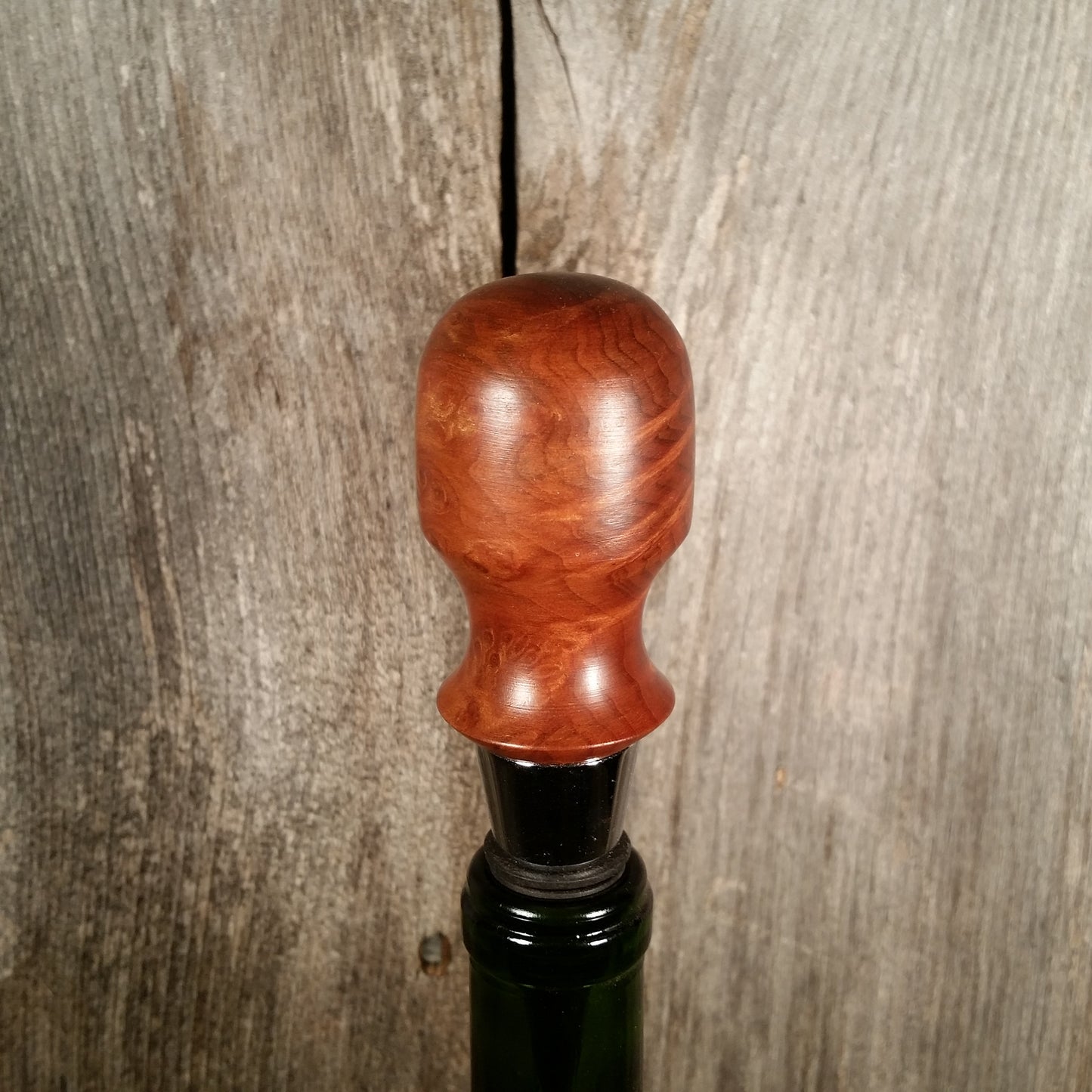 Wine Stopper Redwood Burl Hand Turned Handmade Smooth Top #1006f