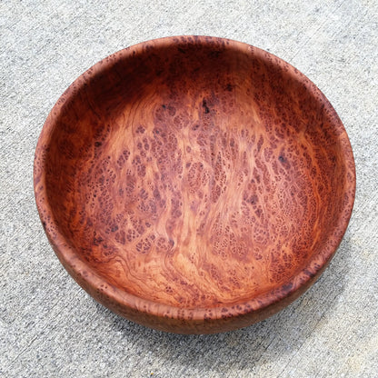 Redwood Bowl Burl Hand Turned 9.375 Inch Wood Salad Bowl Made out of Rare Redwood Gorgeous Grain #A6