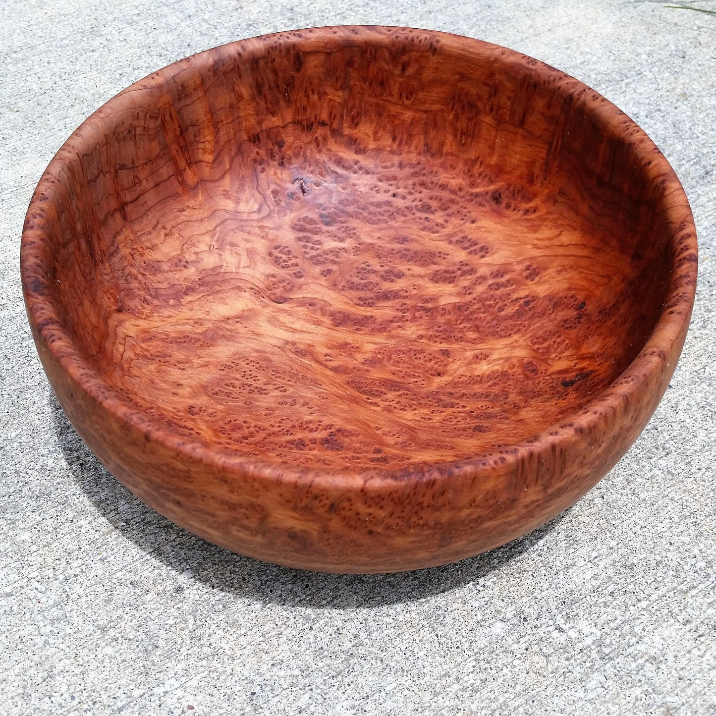 Redwood Bowl Burl Hand Turned 9.375 Inch Wood Salad Bowl Made out of Rare Redwood Gorgeous Grain #A6