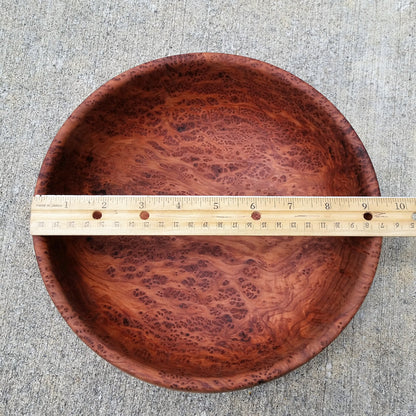 Redwood Bowl Burl Hand Turned 9.375 Inch Wood Salad Bowl Made out of Rare Redwood Gorgeous Grain #A6