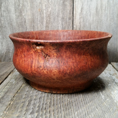 Redwood Bowl Burl Hand Turned 5.5 Inch Wood Salad Bowl Made out of Rare Redwood Gorgeous Grain #A5