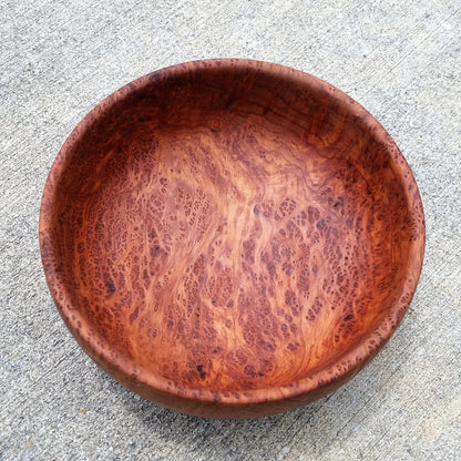 Redwood Bowl Burl Hand Turned 9.375 Inch Wood Salad Bowl Made out of Rare Redwood Gorgeous Grain #A6