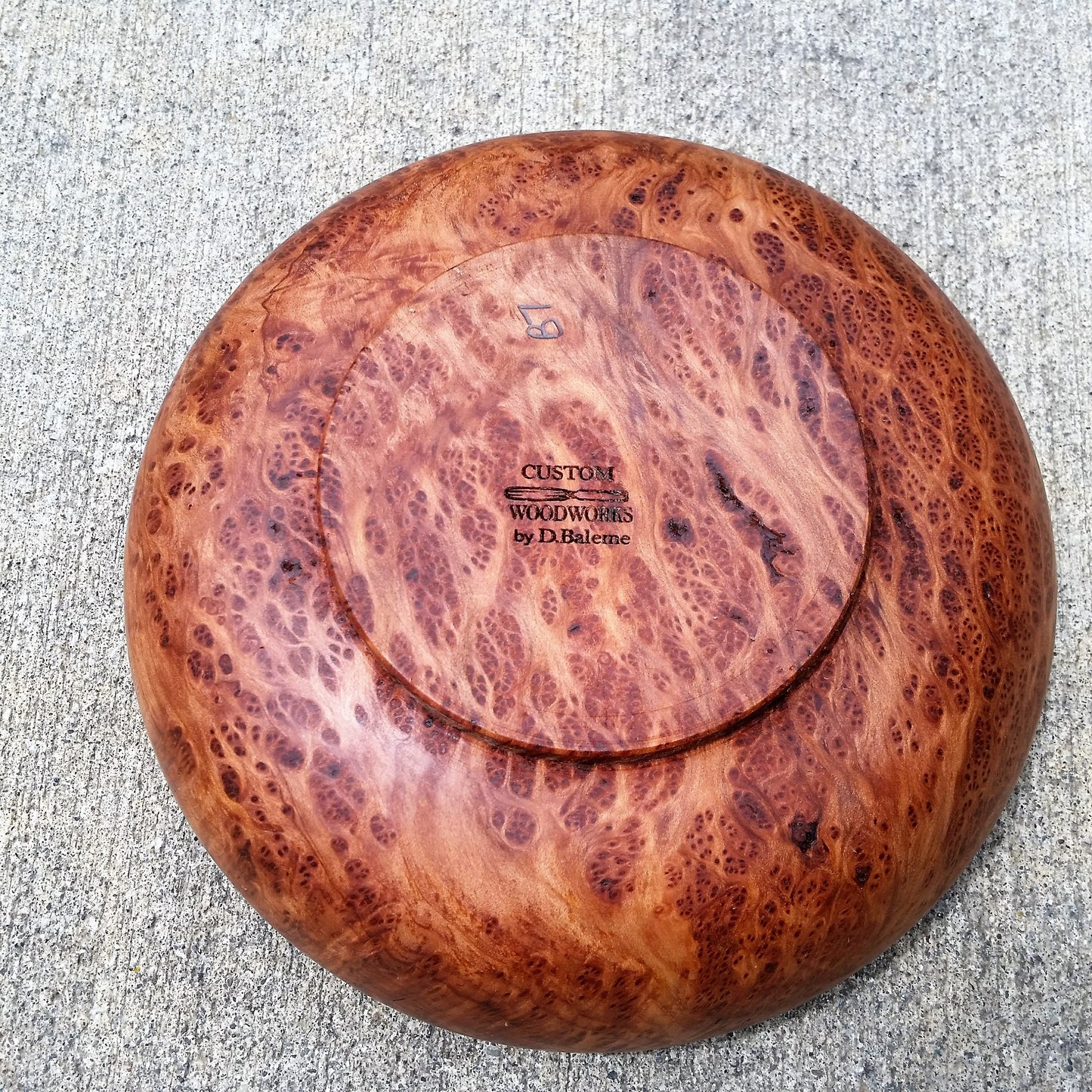 Redwood Bowl Burl Hand Turned 9.375 Inch Wood Salad Bowl Made out of Rare Redwood Gorgeous Grain #A6