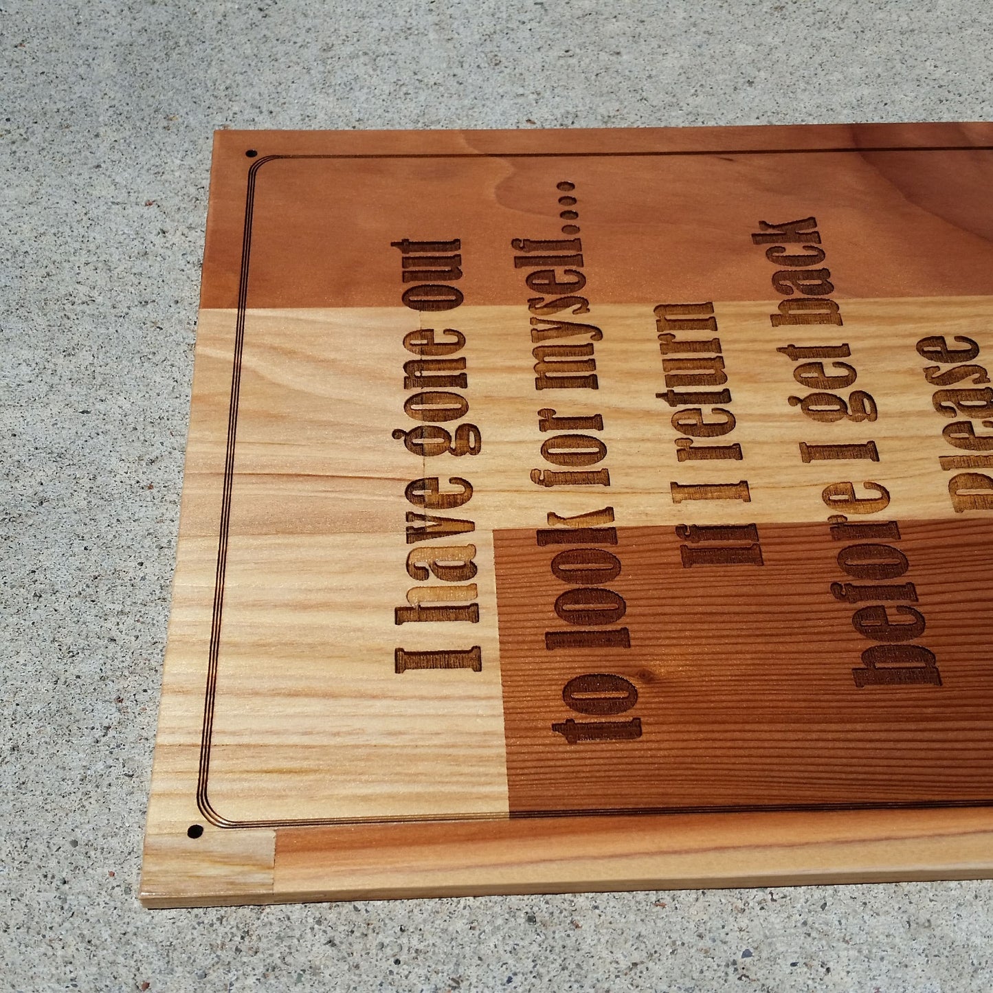 Funny Wood Sign 10 x 12 Redwood Wood Handmade USA Humor Pallet Sign I have gone out to look for myself