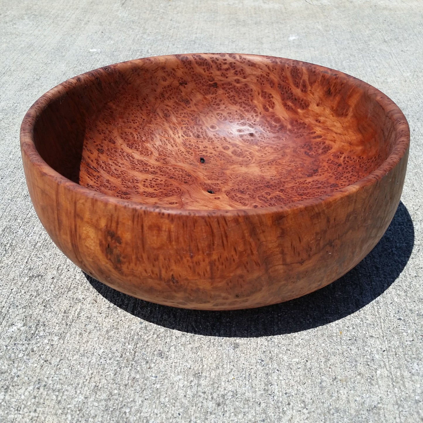 Redwood Bowl Burl Hand Turned 9.5 Inch Wood Bowl Gorgeous Grain Handmade Redwood Burl in California USA