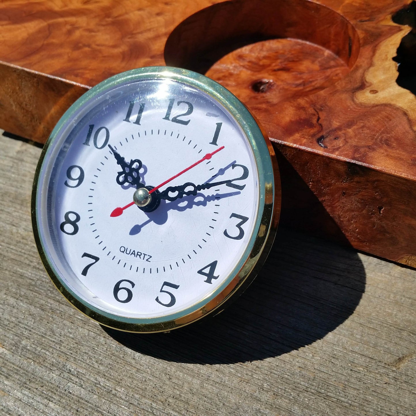 Redwood Wood Clock - Mantle Clock - Redwood Burl Clock Office #X