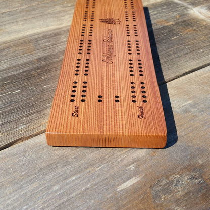 California Redwood Cribbage Board Card Game Handmade 2 Player