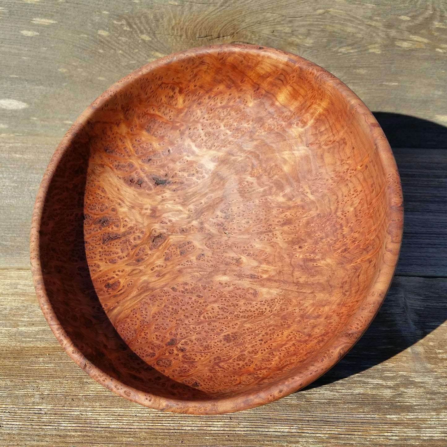 Redwood Bowl Burl Hand Turned 9.5 Inch Wood Salad Bowl Made out of Rare Redwood Gorgeous Grain #A16